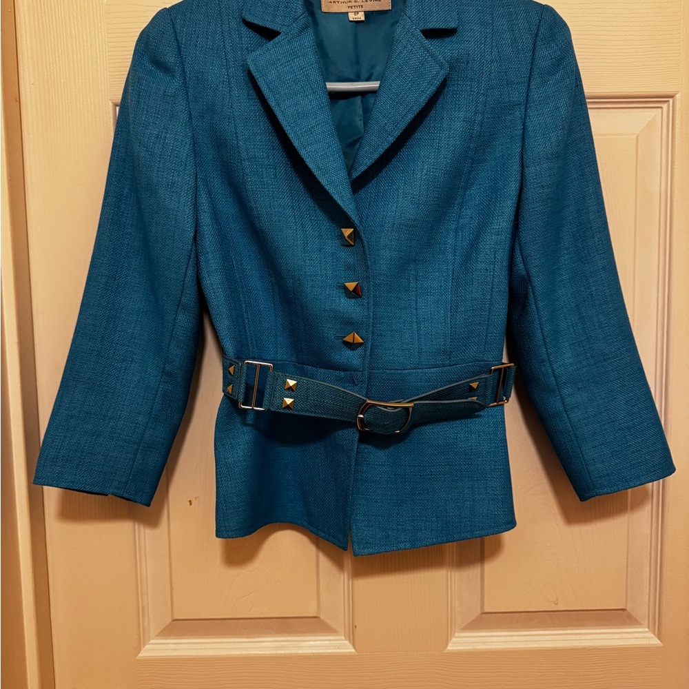 Chanel Teal Blazer with Gold Accents